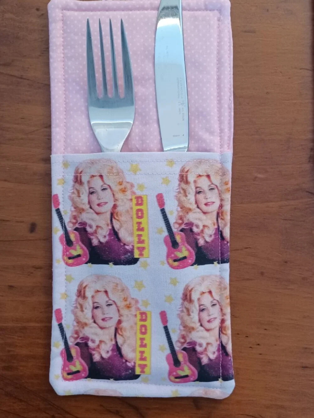 DOLLY PARTON Napkins and Utensils Holders Set of 4 HANDMADE